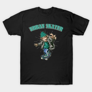 Urban Skater Monkey Kids Gift T-Shirt